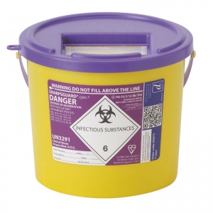 Daniels Sharpsguard Purple Lid 7L Cytotoxic Sharps Containers (Pack of 40)