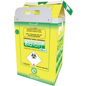 Econix Bio-bins 30L Yellow Non-Sharps Clinical Waste Bins (Pack of 10)