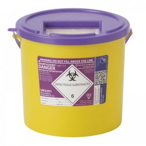 Daniels Sharpsguard Purple Lid 11.5L Cytotoxic Sharps Bins (Pack of 20)