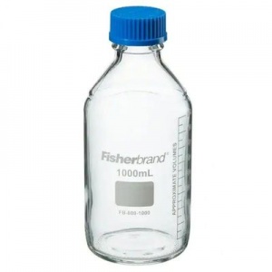 Fisherbrand 1-Litre Reusable Glass Media Bottles with Caps (Pack of 10)
