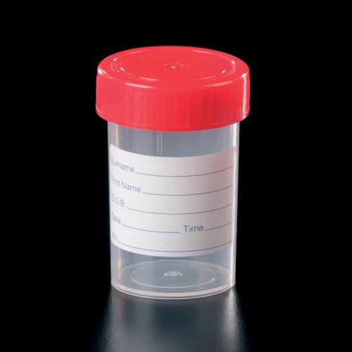Polypropylene 60ml Container with Plastic Cap and Label