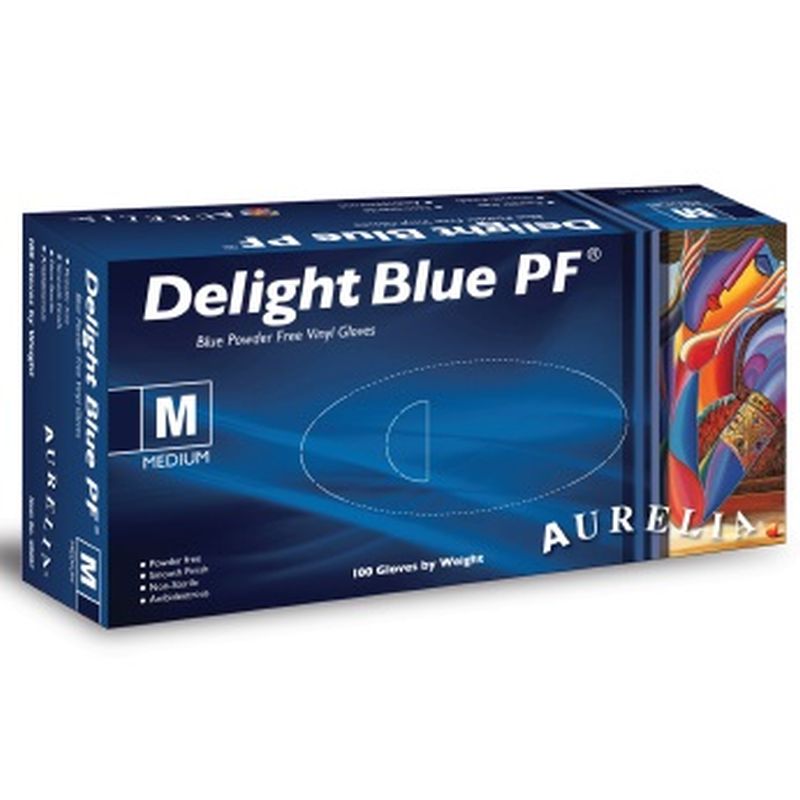 Aurelia Delight Blue PD Vinyl Gloves