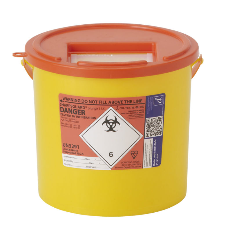 Daniels Sharpsguard 11.5L Orange Sharps Bins - LabWorld.co.uk