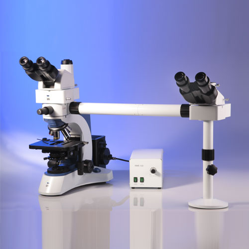 Triton II Trinocular Research Microscope with 3 Teaching Heads